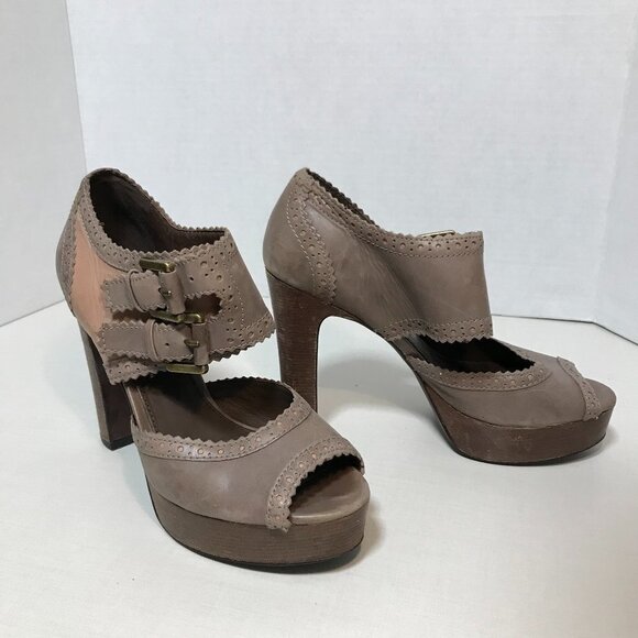 Halogen 80’s Inspired platform sandal Leather "Lynden' 6 M - Picture 6 of 12